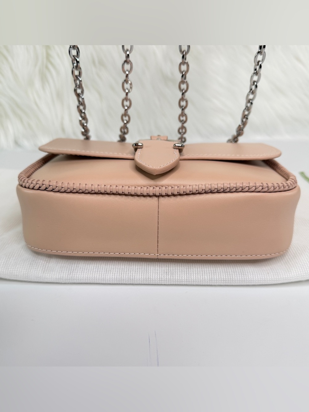 Longchamp Amazone Small Leather Crossbody Bag - Powder Pink - Picture 11 of 15